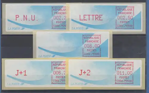 Frankreich Crouzet-ATM Komet C002.75500, Satz 5 Werte mit J+1 und J+2 