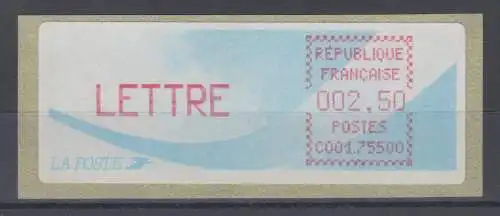 Frankreich Crouzet-ATM Komet C001.75500, Wert LETTRE 2,50