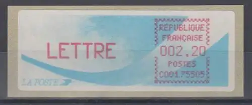 Frankreich Crouzet-ATM Komet C001.75505, Wert LETTRE 2,20