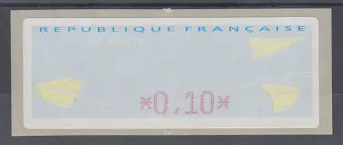 Frankreich DIVA-ATM auf Papier Papierflieger, Wert rot 0,10 **