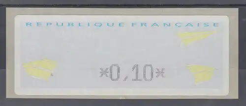 Frankreich DIVA-ATM auf Papier Papierflieger, Wert schwarz 0,10 **