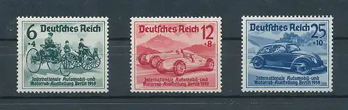 Deutsches Reich, Mi.-Nr. 686-688, Automobil-Ausstellung Satz kpl. einwandfrei **