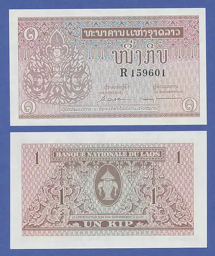 Laos 1970, Banknote Un Kip, Erhaltung bankfrisch I 