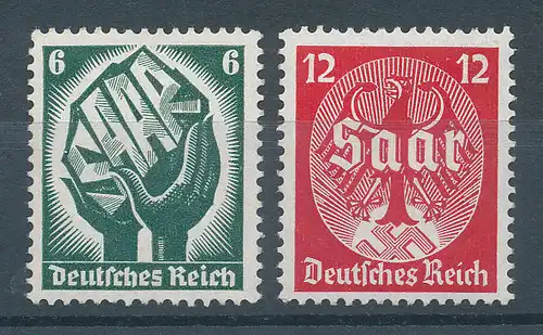 Deutsches Reich 1934, Mi.-Nr. 544-545, Saarabstimmung, Satz kpl. einwandfrei **