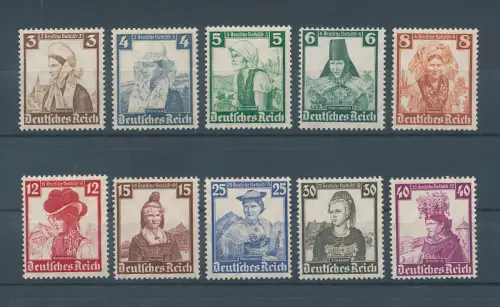 Deutsches Reich 1935, Mi.-Nr. 588-597, Volkstrachten , Satz kpl. einwandfrei **