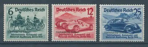 Deutsches Reich 1939, Nürburgring-Rennen,  Mi.-Nr. 695-697 Satz einwandfrei **