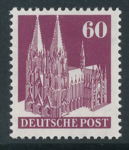 Bizone Bautenserie enge Zähnung K14, 60 Pfg Kölner Dom, Mi.-Nr. 93 WA **