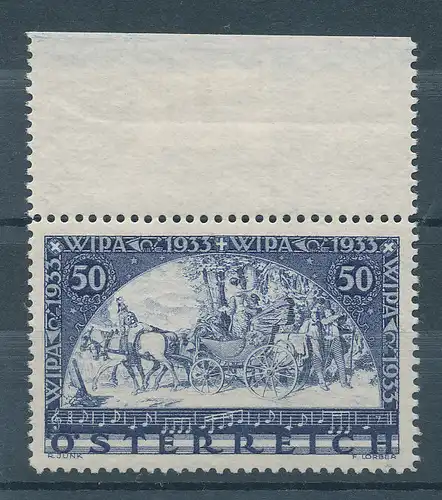 Österreich WIPA 1933 Postkutsche, normales Papier, Mi-Nr. 555A postfrisch **