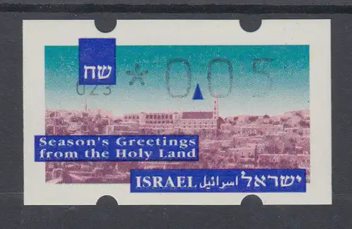 Israel Klüssendorf ATM Weihnachten 1993 mit Aut.-Nr. 023 ,  Mi.-Nr. 7