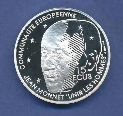 Frankreich 1992 Silbermünze 100 Fr. Jean Monnet, 22,2g Ag900