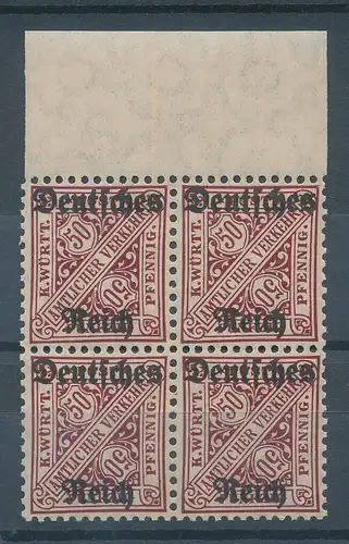 Deutsches Reich Dienstmarke Mi.-Nr. 63 Oberrand-Viererblock **