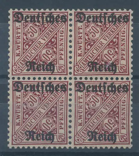 Deutsches Reich Dienstmarke Mi.-Nr. 63 Viererblock **