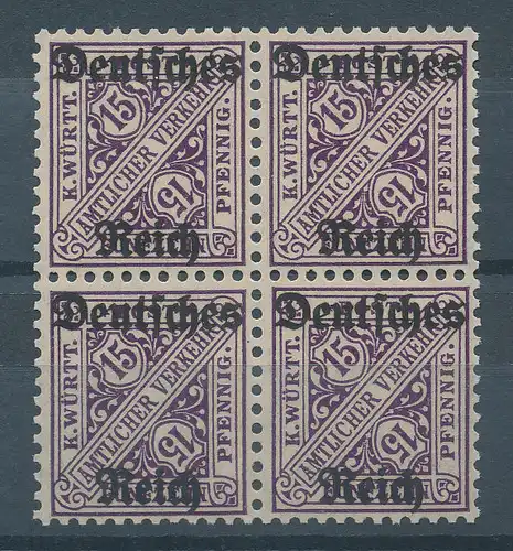 Deutsches Reich Dienstmarke Mi.-Nr. 59 Viererblock **