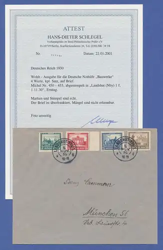 Deutsches Reich Nothilfe 1930, kpl. Satz auf Ersttagsbrief FDC. Sehr selten ! 