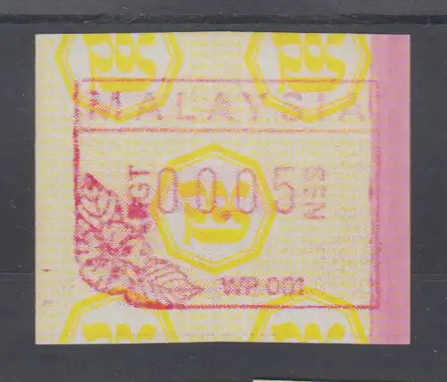 Malaysia 1987 Frama-ATM Mi.-Nr. 1 mit einem ENDSTREIFEN rechts **  SELTEN ! 
