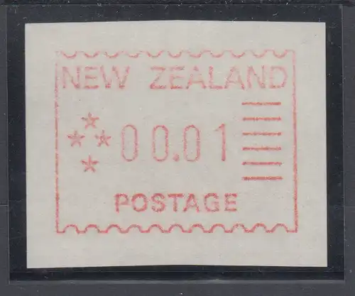 Neuseeland Frama-ATM 1. Ausgabe 1984, Einzelwert 00,01 , Mi.-Nr. 1 **
