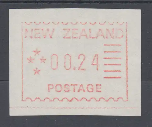 Neuseeland Frama-ATM 1. Ausgabe 1984, Mi.-Nr. 1 ,  Porto-Wertstufe 00,24  **