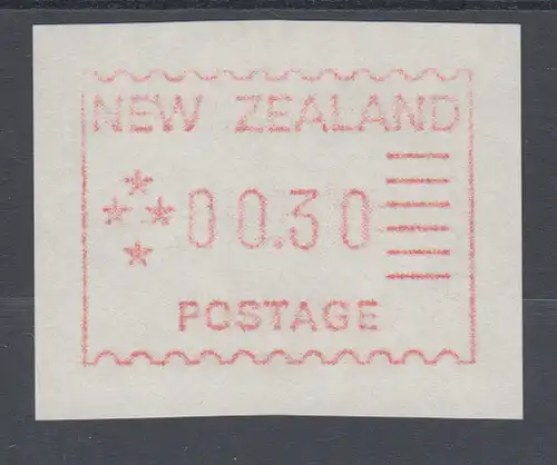 Neuseeland Frama-ATM 1. Ausgabe 1984, Mi.-Nr. 1 ,  Porto-Wertstufe 00,30  **