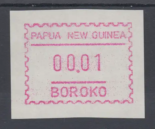 Papua Neuguinea 1990 1. FRAMA-ATM mit Inschrift BOROKO, rauh, Mi.-Nr. 1y  a **