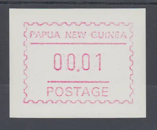 Papua Neuguinea 1991 2. FRAMA-ATM mit Inschrift POSTAGE, glatt, Mi.-Nr. 2w **