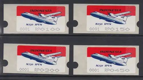 Indonesien ATM 2. Ausgabe 1996, Aut.Nr. 0001 Satz 4 Werte ** 