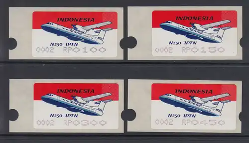 Indonesien ATM 2. Ausgabe 1996, Aut.Nr. 0002 Satz 4 Werte ** 