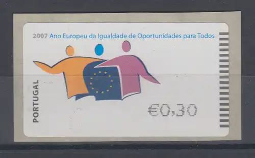 Portugal ATM Chancen 2007  Druck NewVision, ohne AZUL, schwarz, Mi.-Nr. 60.3e Z1