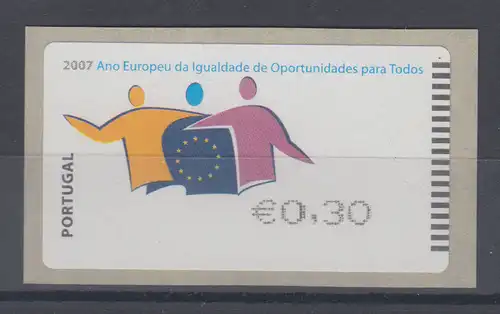 Portugal ATM Chancen 2007  Druck SMD, ohne AZUL, schwarz, Mi.-Nr. 60.1e Z1