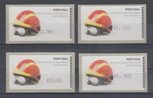 Portugal ATM Feuerwehr 2008 in 4 Druckarten, ohne AZUL,  Mi.-Nr. 62