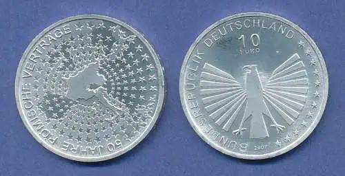 10-€-Gedenkmünze 50 Jahre Römische Verträge 2007, stempelglanz