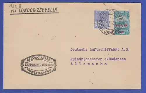 Brasilien schöner Zeppelin-Brief "VIA CONDOR ZEPPELIN"  1931 gel. -> Deutschland