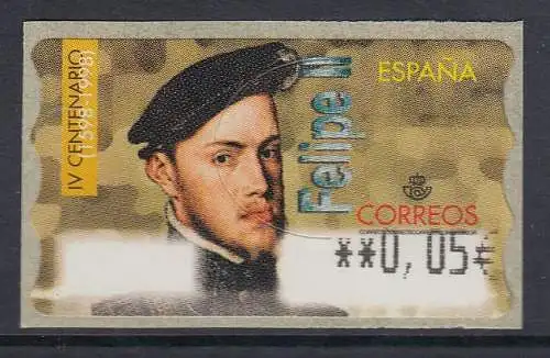 Spanien ATM König Philipp II, Wert in € 5-stellig schmal Mi.-Nr. 109.3