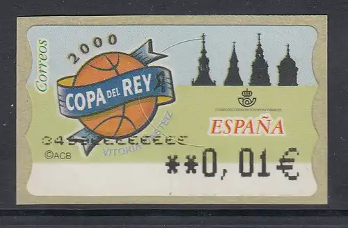 Spanien ATM COPA del REY, Wert in € 5-stellig breit Mi.-Nr. 38 F 4