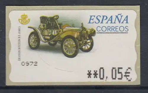 Spanien ATM Oldtimer De Dien-Bouton Wert in € 5-stellig schmal  Mi.-Nr. 74.3