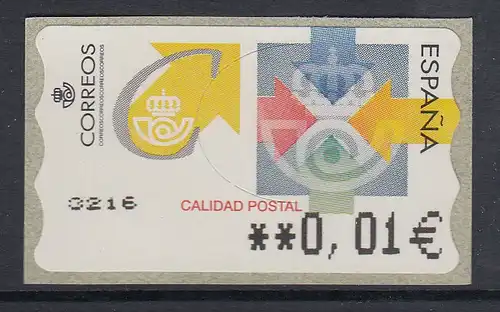 Spanien ATM Calidad Postal, Wert in € 5-stellig breit, Mi.-Nr. 30 F 4
