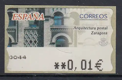 Spanien ATM Postgebäude Zaragoza, Wert in € 5-stellig breit, Mi.-Nr. 87.4