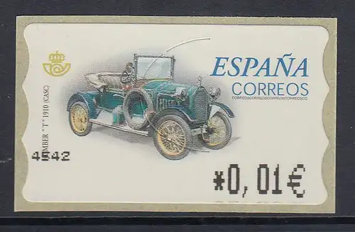 Spanien ATM Oldtimer Humber T, Wert in € 4-stellig schmal, Mi.-Nr. 75.1