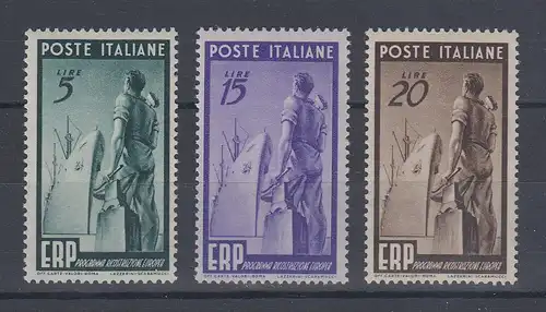 Italien 1949 ,   Marshallplan ERP ,  Mi.-Nr. 774-776 Satz kpl. **