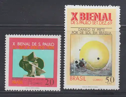 Brasilien 1969 Biennale Sao Paulo Mi.-Nr. 1228-29 **  Brasil RHM C647-648