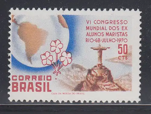 Brasilien 1970 Rio Corcovado Christo Redentor  Mi.-Nr. 1261 **  Brasil RHM C-679
