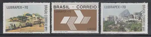 Brasilien 1970 LUBRAPEX '70, Mi.-Nr. 1270-1272 **  Brasil RHM C688-690