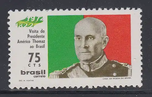 Brasilien 1972 Portugal Präsident Thomaz  Mi.-Nr. 1311 **  Brasil RHM C-727