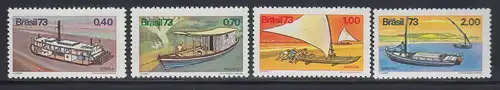 Brasilien 1973 Schiffe und Boote, Mi.-Nr. 1409-1412 **  Brasil RHM C-819-822