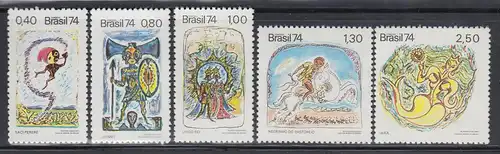Brasilien 1973 Märchen, Mi.-Nr. 1420-1424 **  Brasil RHM C-829-833