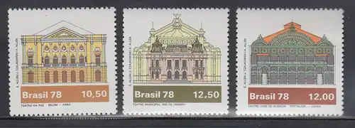 Brasilien 1978 Theater, Mi.-Nr. 1692-1694 **  Brasil RHM C-1024-1027