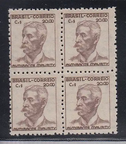 Brasilien Freimarke 1950 20,00 Cr$  Mi.-Nr. 711, Viererblock **  Brasil RHM 475