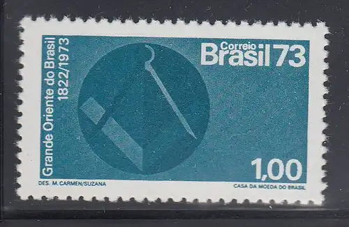 Brasilien 1973 Freimourer-Loge, Mi.-Nr. 1389 **  Brasil RHM C-799