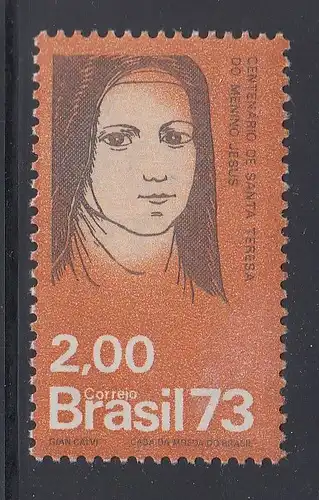 Brasilien 1973 Thérèse von Lisieux, Mi.-Nr. 1395 **  Brasil RHM C-805