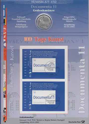 Bundesrepublik Numisblatt 3/2002 Documenta 11 mit 10-Euro-Silbermünze 