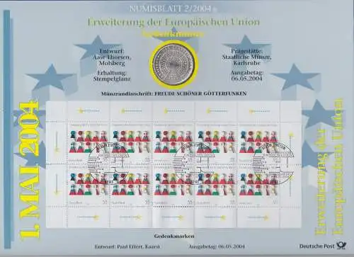 Bundesrepublik Numisblatt 2/2004 EU-Erweiterung mit 10-Euro-Silbermünze 